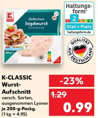 Kaufland K-CLASSIC Wurst- Aufschnitt Angebot