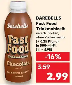 Kaufland BAREBELLS Fast Food Trinkmahlzeit Angebot