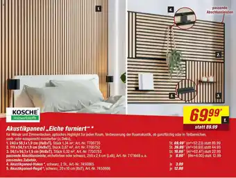 toom Baumarkt KOSCHE Holzwerkstoffe Akustikpaneel ,,Eiche furniert" Angebot