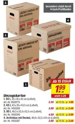 toom Baumarkt Umzugskarton Angebot