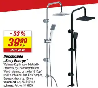 toom Baumarkt Duschsäule „Easy Energy" Angebot