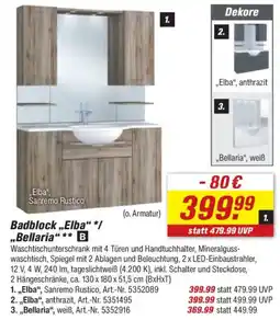 toom Baumarkt Badblock „Elba"/ „Bellaria" Angebot