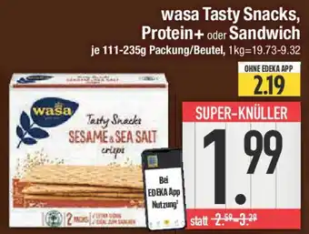E-Center wasa Tasty Snacks, Protein+ oder Sandwich Angebot