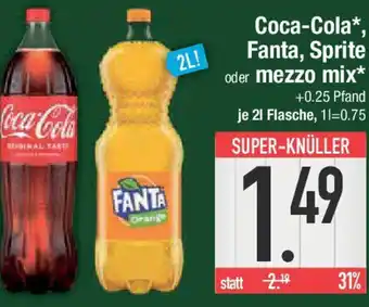 E-Center Coca-Cola, Fanta, Sprite oder mezzo mix Angebot