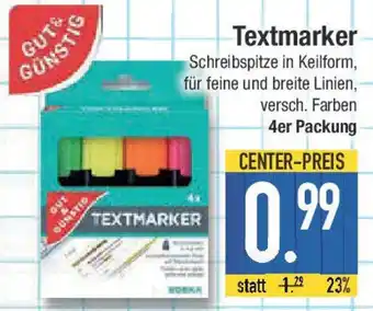E-Center GUT&GUNSTIG Textmarker Angebot