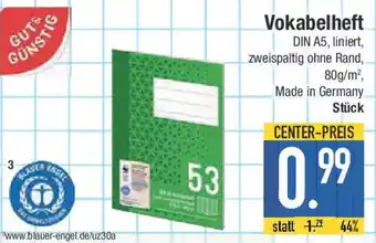 E-Center GUT&GUNSTIG Vokabelheft Angebot