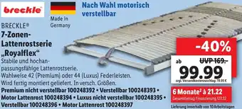 Lidl Breckle 7 Zonen Lattenrostserie ,,Royalflex" Angebot