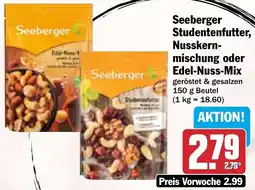 HIT Seeberger Studentenfutter, Nusskernmischung oder Edel-Nuss-Mix Angebot