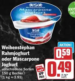 HIT Weihenstephan Rahmjoghurt oder Mascarpone Joghurt Angebot