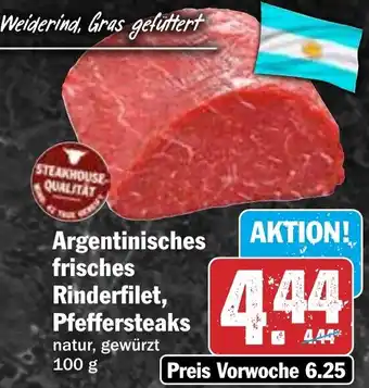 HIT Argentinisches frisches Rinderfilet, Pfeffersteaks Angebot
