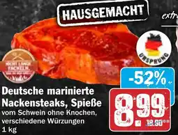 HIT Deutsche marinierte Nackensteaks, Spieße Angebot