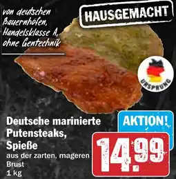 HIT Deutsche marinierte Putensteaks, Spieße Angebot