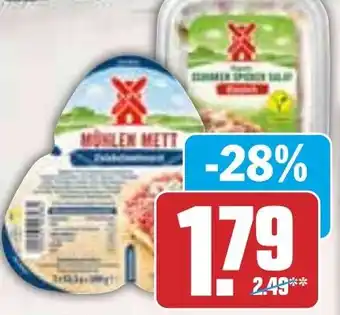 HIT Rügenwalder Mühlen Mett, veganer Schinken Spicker Salat, Teewurst Angebot