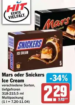 HIT Mars oder Snickers Ice Cream Angebot