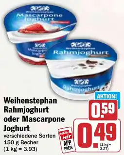 HIT Weihenstephan Rahmjoghurt oder Mascarpone Joghurt Angebot