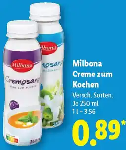 Lidl Milbona Creme zum Kochen Angebot