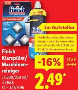 Lidl Finish Klarspüler/ Maschinenreiniger Angebot