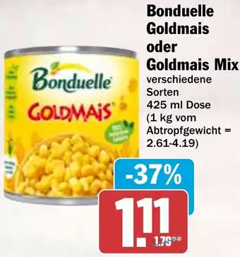 HIT Bonduelle Goldmais oder Goldmais Mix Angebot