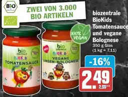 HIT biozentrale BioKids Tomatensauce und vegane Bolognese Angebot