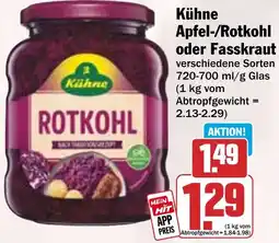HIT Kühne Apfel-/Rotkohl oder Fasskraut Angebot