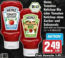 HIT Heinz Tomaten Ketchup Bio oder Tomaten Ketchup ohne Zucker und Salzzusatz Angebot