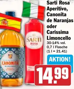HIT Sarti Rosa Aperitivo, Canonita de Naranjas oder Carissima Limoncello Angebot
