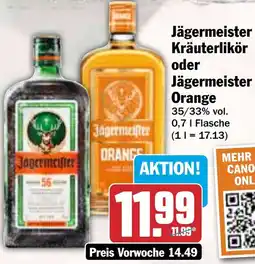 HIT Jägermeister Kräuterlikör oder Orange Angebot