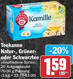 HIT Teekanne Natur-, Grüner- oder Schwarztee Angebot