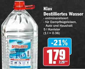 HIT Klax Destilliertes Wasser Angebot