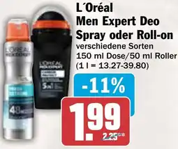 HIT L'Oréal Men Expert Deo Spray oder Roll-on Angebot