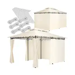 Netto Marken-Discount tectake Gartenpavillon, 4 x 3 m, Doppeldachsystem, inklusive Spannseilen und Heringen Angebot