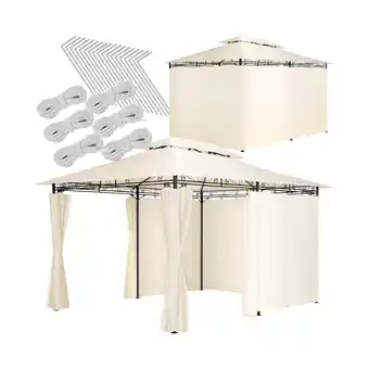 Netto Marken-Discount tectake Gartenpavillon, 4 x 3 m, Doppeldachsystem, inklusive Spannseilen und Heringen Angebot