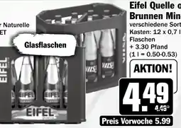 HIT Eifel Quelle oder Vilsa Brunnen Mineralwasser Angebot