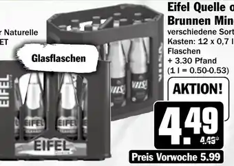 HIT Eifel Quelle oder Vilsa Brunnen Mineralwasser Angebot