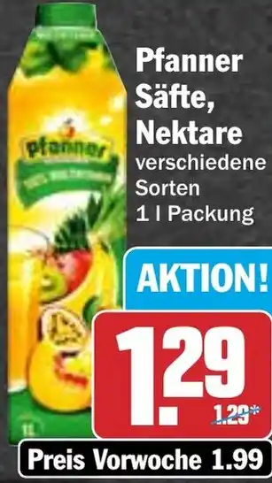 HIT Pfanner Säfte, Nektare Angebot