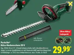 Lidl Parkside Akku-Heckenschere 20 V Angebot