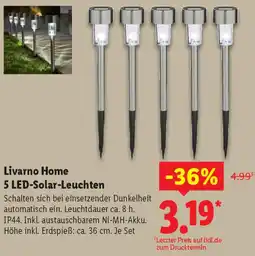 Lidl Livarno Home 5 LED-Solar-Leuchten Angebot