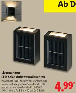 Lidl Livarno Home LED-Solar-Außenwandleuchten Angebot