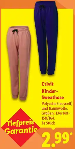 Lidl Crivit Kinder Sweathose Angebot