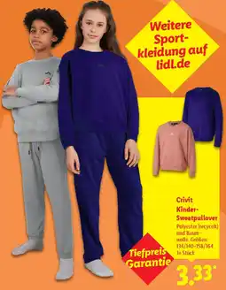 Lidl Crivit Kinder Sweatpullover Angebot