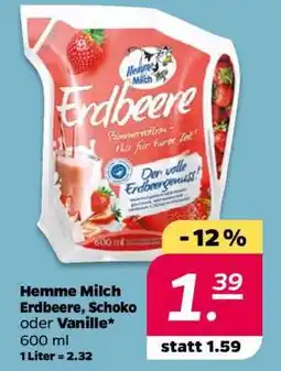 NETTO Hemme Milch Erdbeere, Schoko oder Vanille Angebot