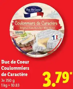 Lidl Duc de Coeur Coulommiers de Caractère Angebot