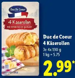 Lidl Duc de Coeur 4 Käserollen Angebot
