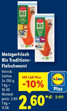 Lidl Metzgerfrisch Bio Traditions Fleischwurst Angebot