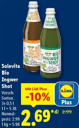 Lidl Solevita Bio Ingwer Shot Angebot