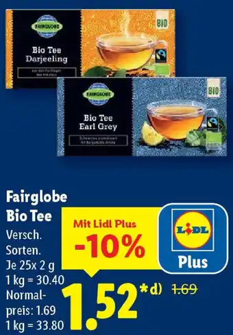 Lidl Fairglobe Bio Tee Angebot