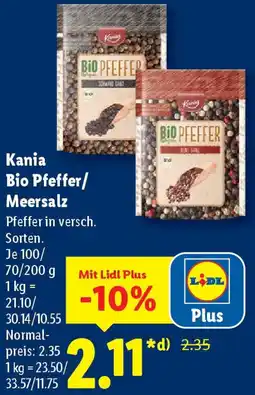 Lidl Kania Bio Pfeffer/ Meersalz Angebot