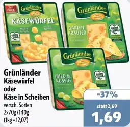 Aktiv Irma Grünländer Käsewürfel oder Käse in Scheiben Angebot