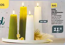 NETTO Nord 2er-set led-echtwachskerzen weiß Angebot