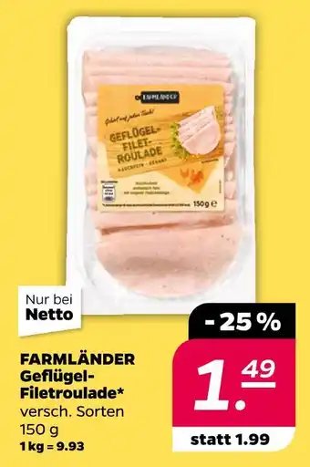 NETTO Farmländer geflügel-filetroulade Angebot